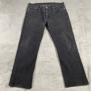 Levi's 514 Straight Fit Jeans Mens 38x30 Black Faded Denim Classic 5-Pocket Pant